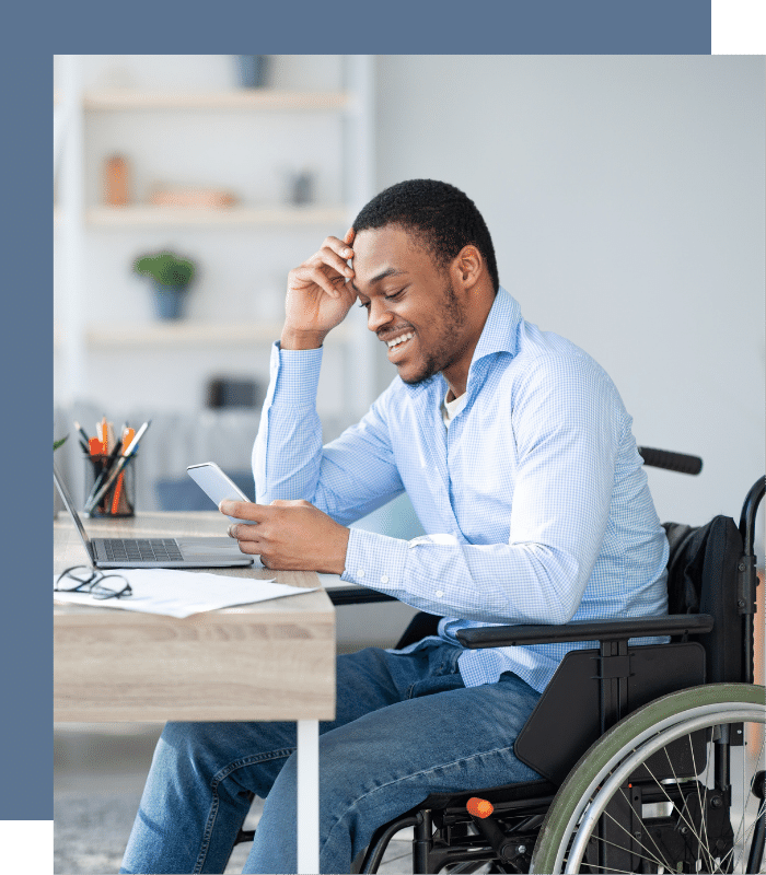Website Accessibility - Man in wheelchair